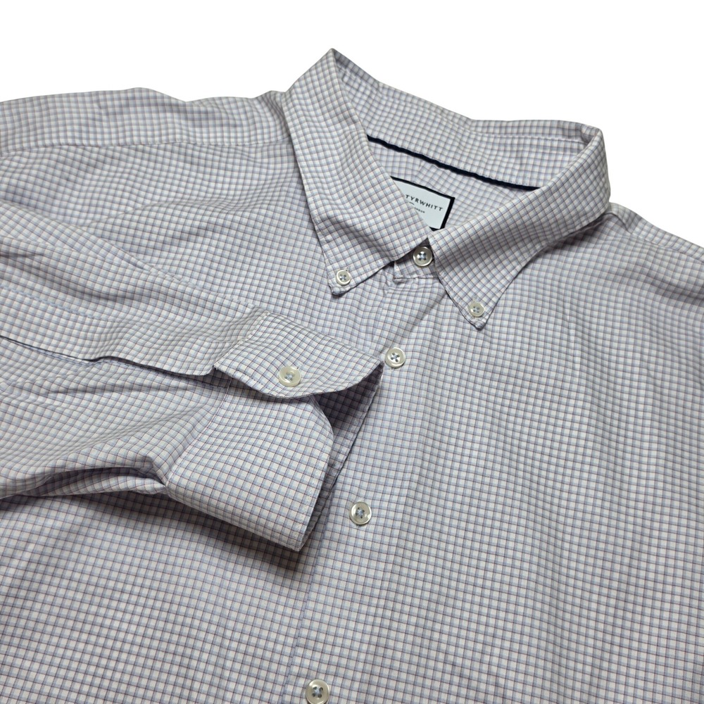 Charles Tyrwhitt Mens Dress Shirt 19 36 37 Blue Red Check Non Iron Classic Fit